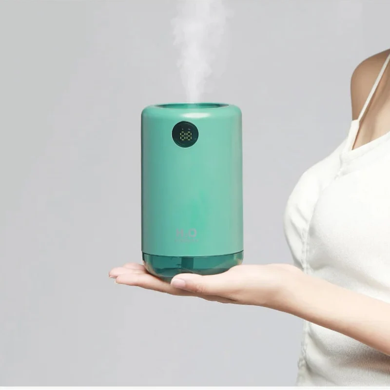 Ultrasonic Humidifier, 500ml Capacity, Rechargeable Battery, LED Night Light