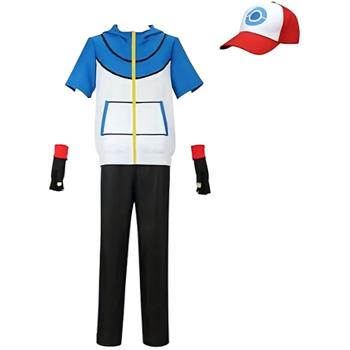 Anime Trainer Costume Set | Blue White Short Sleeve Collection VexonGear