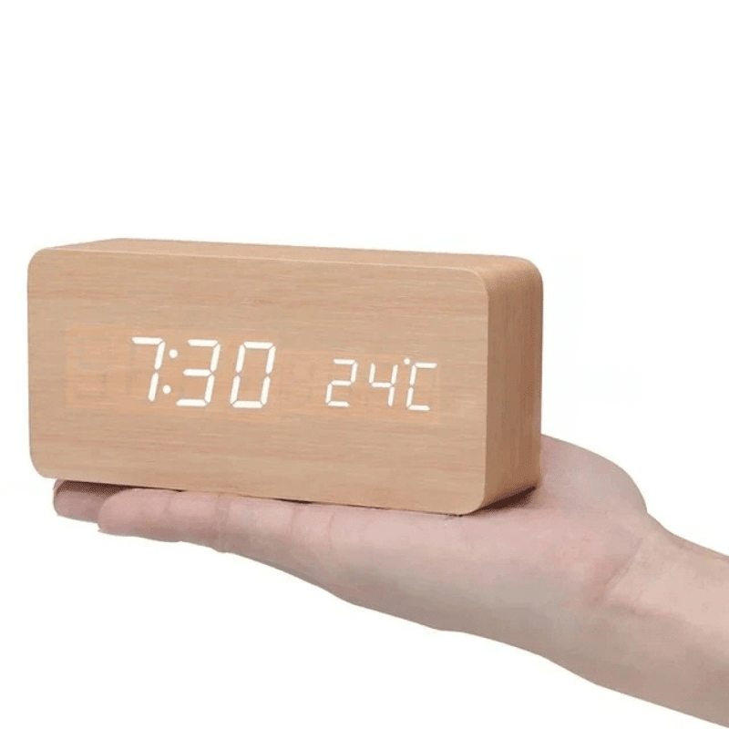 Vexon LED Wooden Clock with Voice Control VexonGear