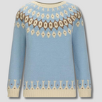 Nordic Wool Sweater | Fair Isle Pattern In Sky Blue VexonGear