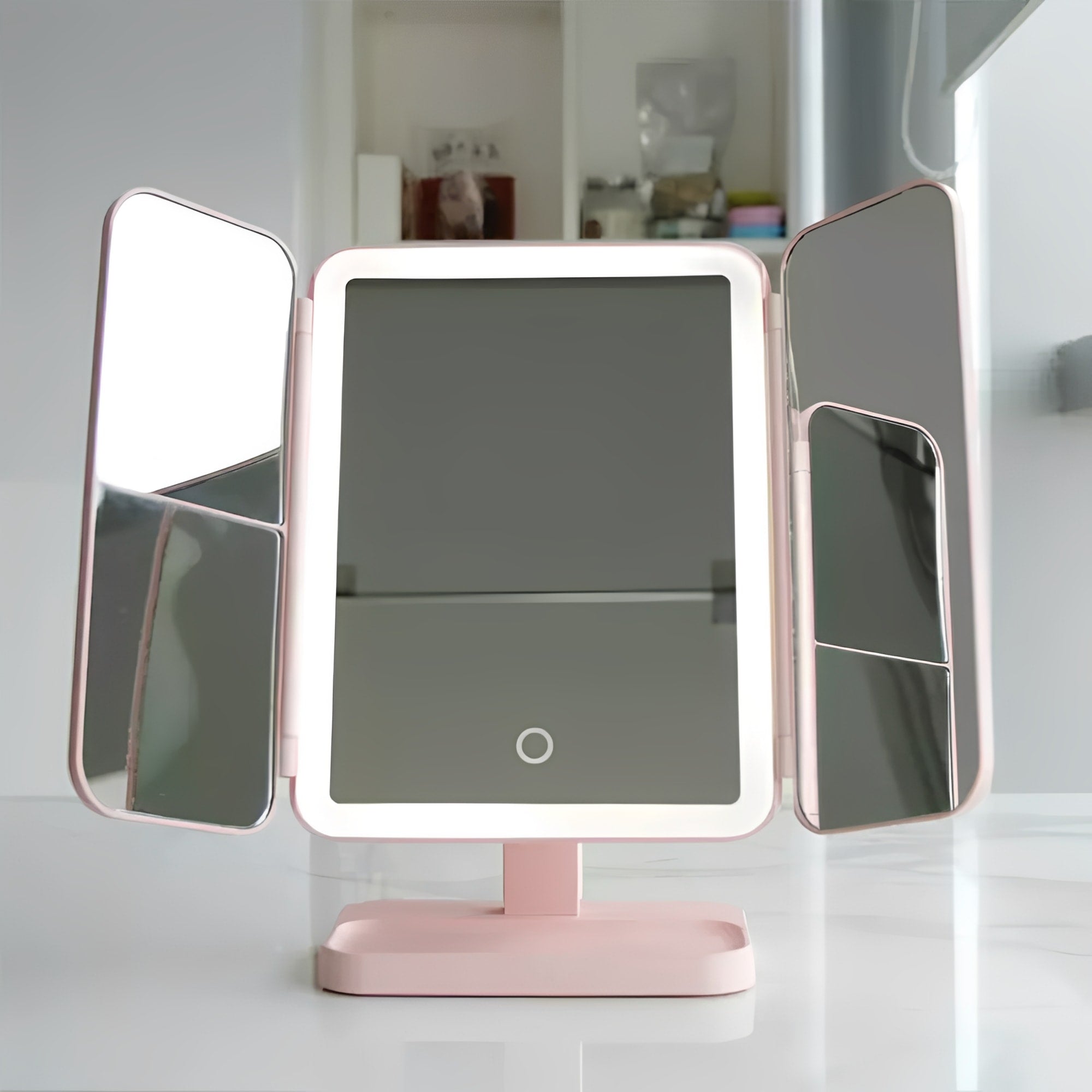 Makeup Mirror LED Light USB Rechargeable HD Glass 360 Swivel
