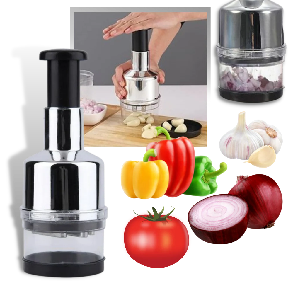 Stainless Steel Vegetable Chopper | Manual Press Design VexonGear
