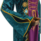 Medieval Velvet Dress | Emerald & Purple Renaissance Gown VexonGear