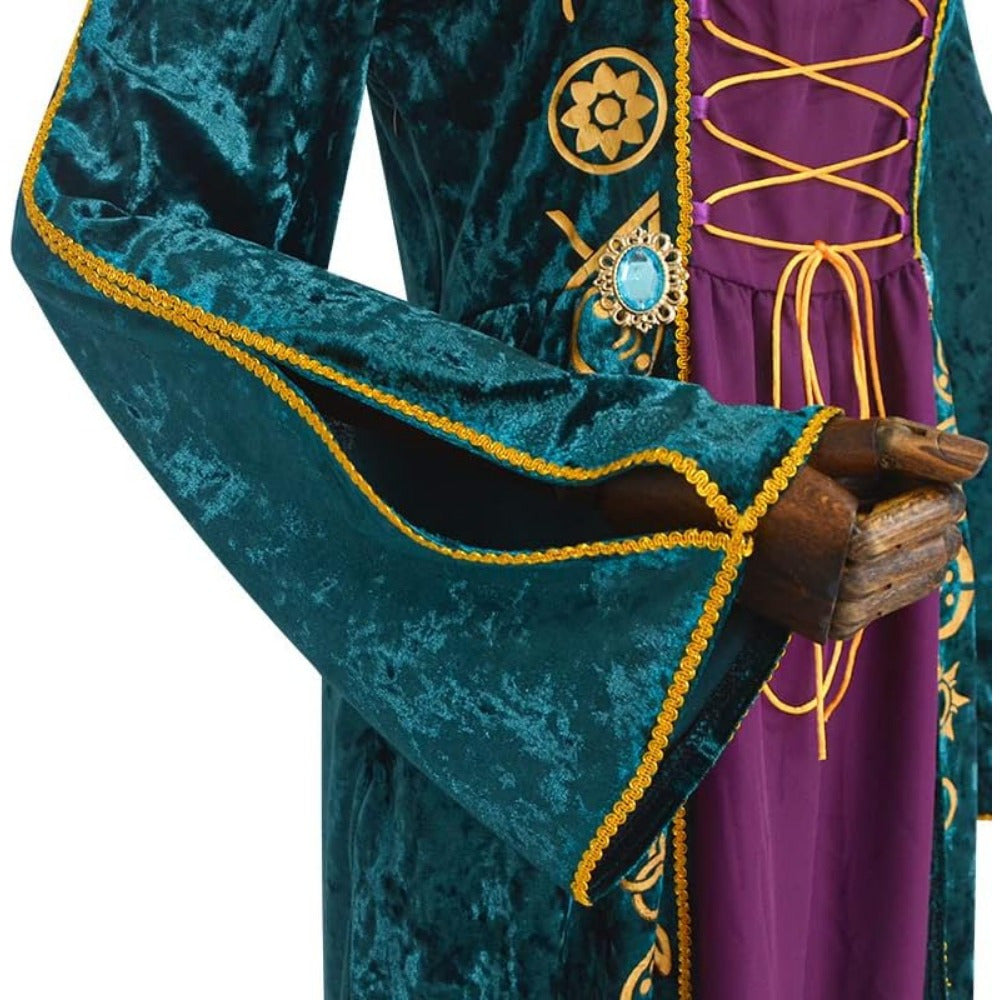 Medieval Velvet Dress | Emerald & Purple Renaissance Gown VexonGear