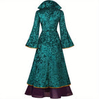 Medieval Velvet Dress | Emerald & Purple Renaissance Gown VexonGear