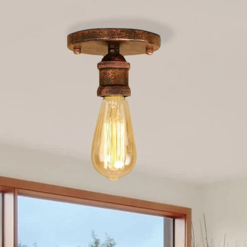 Flush Mount Ceiling Light Vintage Style E27 Hardwired Indoor Lighting VexonGear