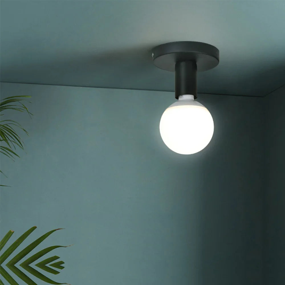 Flush Mount Ceiling Light, Metal, 220V, Exposed Bulb VexonGear