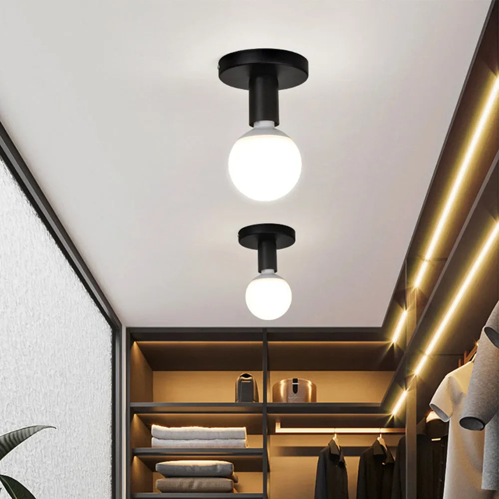 Flush Mount Ceiling Light, Metal, 220V, Exposed Bulb VexonGear