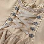 Traditional Dirndl Dress | Vintage Apricot With Lace Apron VexonGear