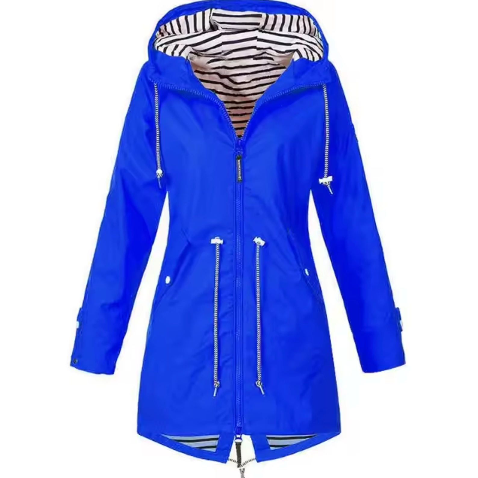 Waterproof Hooded Coat | Black Striped Liner Design VexonGear