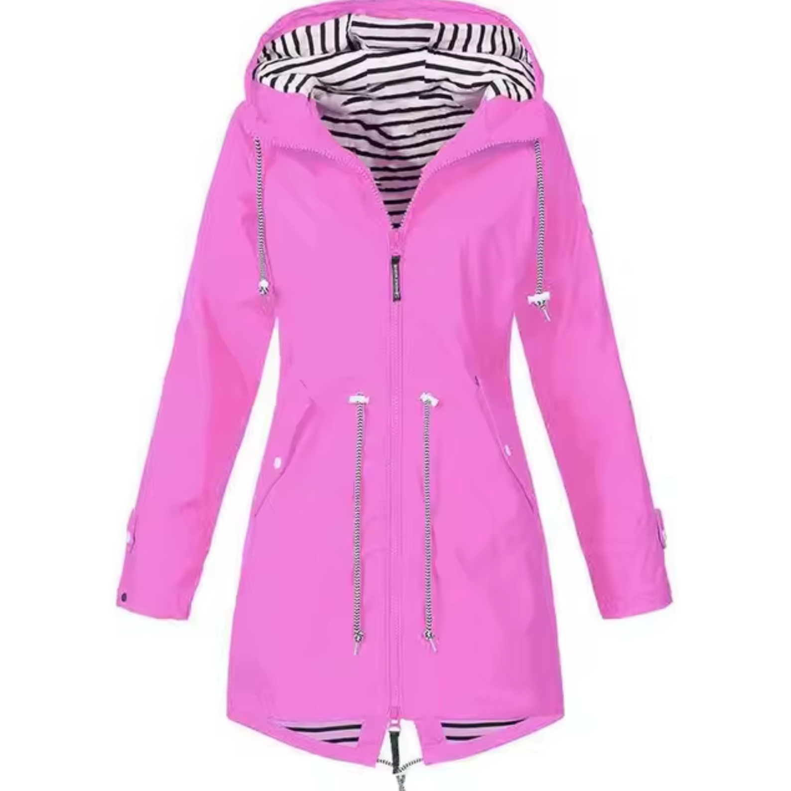 Waterproof Hooded Coat | Black Striped Liner Design VexonGear