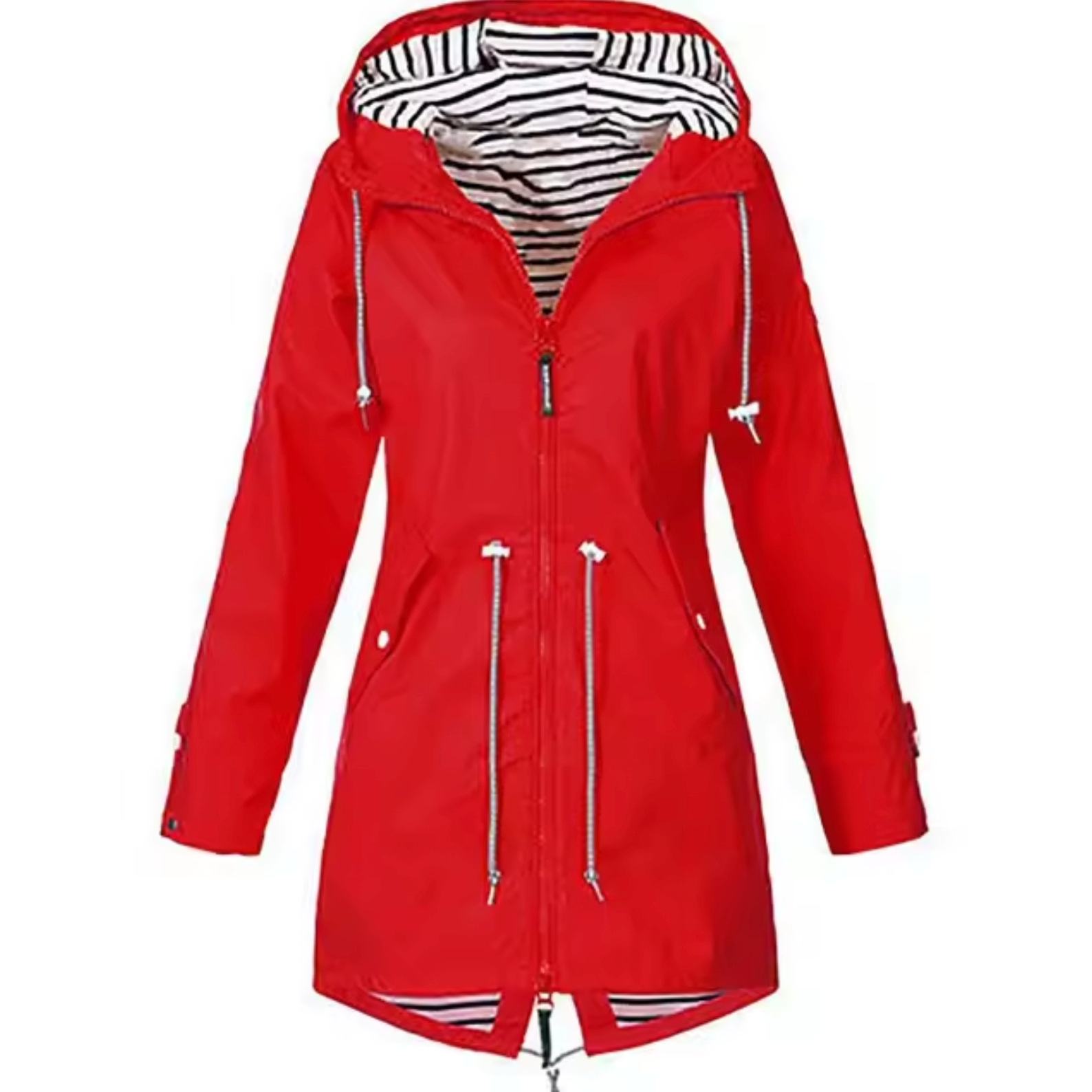 Waterproof Hooded Coat | Black Striped Liner Design VexonGear