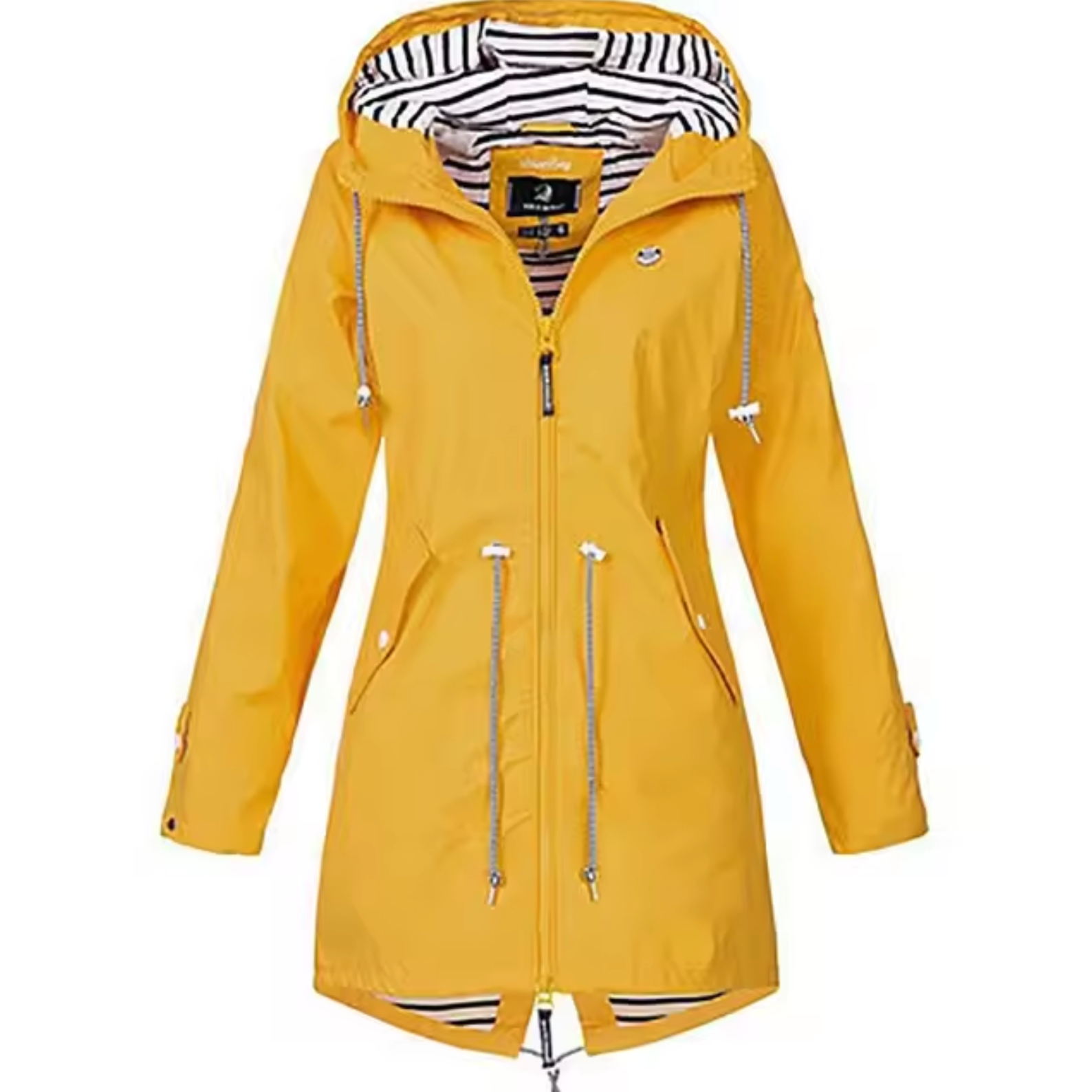Waterproof Hooded Coat | Black Striped Liner Design VexonGear