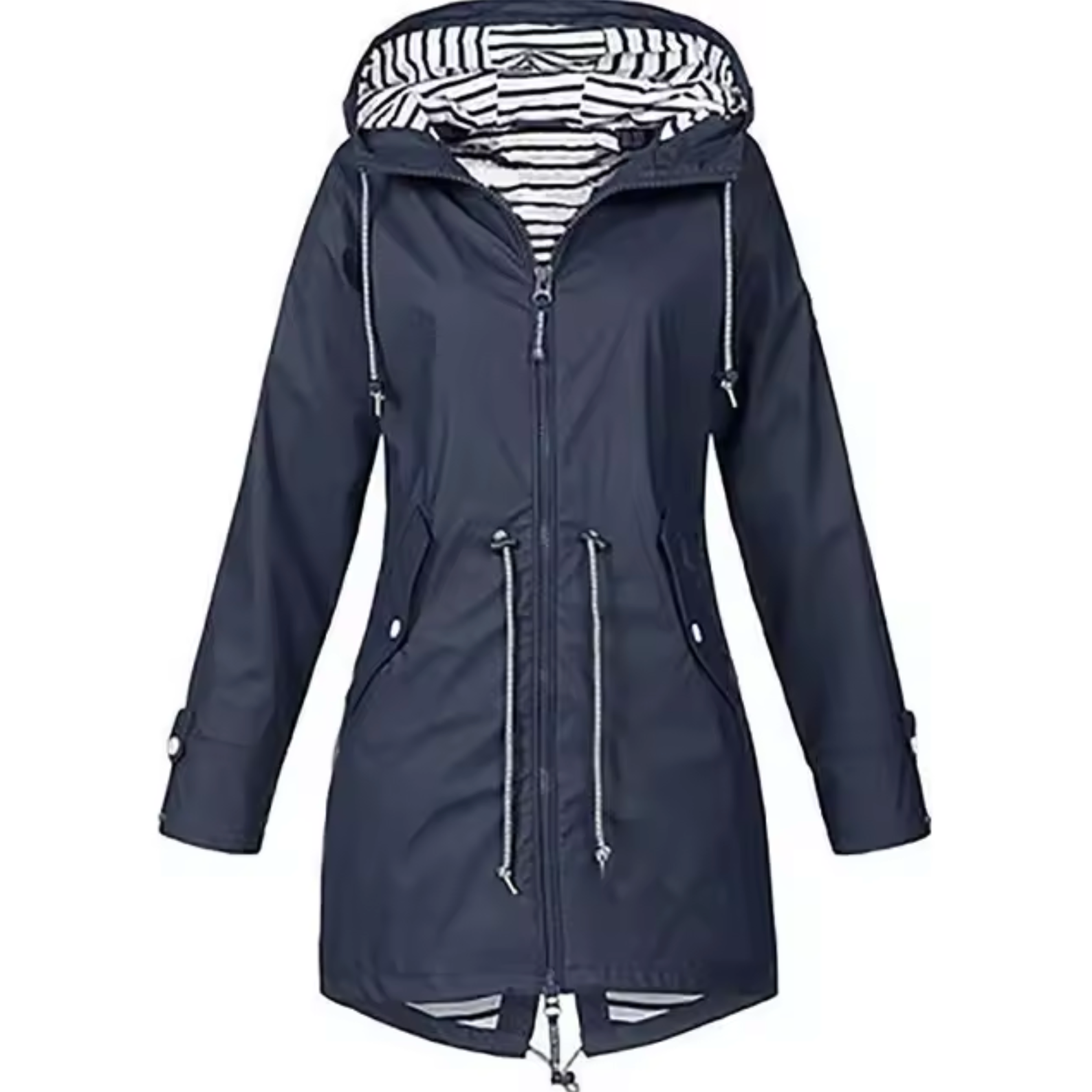 Waterproof Hooded Coat | Black Striped Liner Design VexonGear