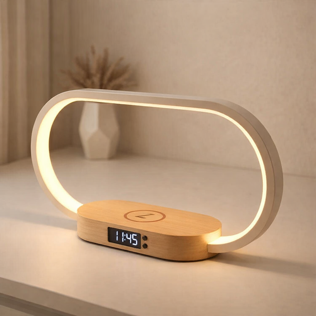 Wireless Charging Station 3 in 1 10W USB C LED Lamp Clock