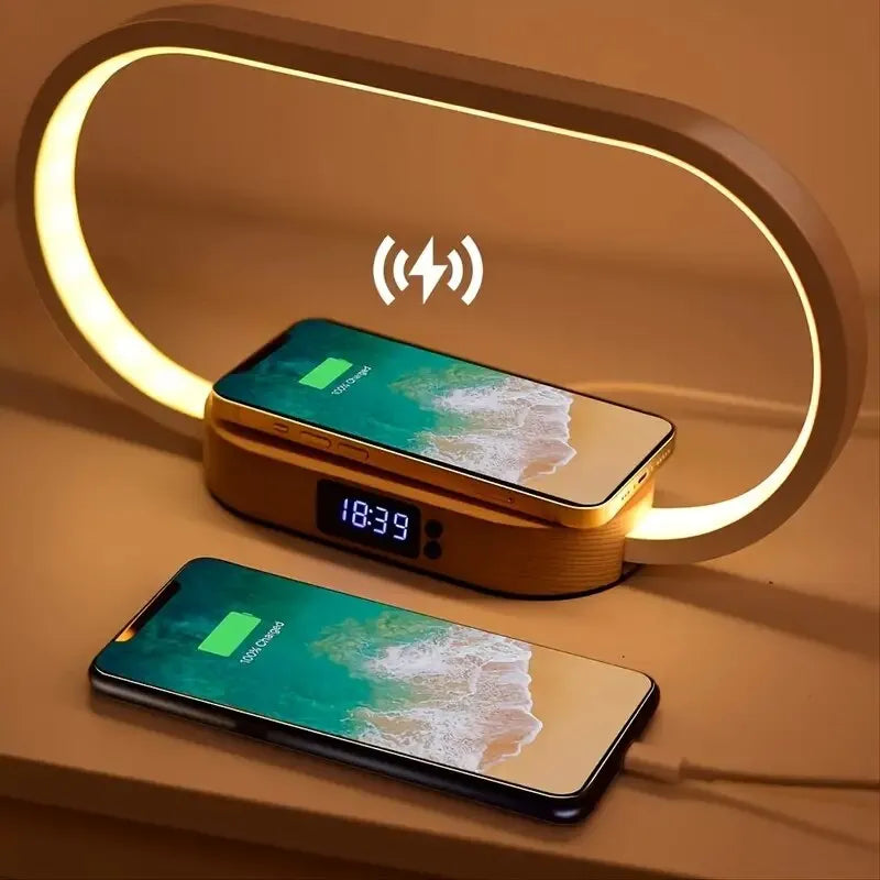 Wireless Charging Station 3 in 1 10W USB C LED Lamp Clock