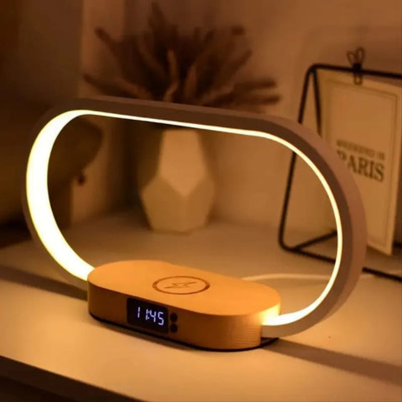 Wireless Charging Station 3 in 1 10W USB C LED Lamp Clock