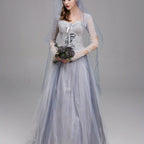 Women’s Gothic Corpse Bride Halloween Costume Dress | Lace Maxi Gown VexonGear