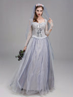 Women’s Gothic Corpse Bride Halloween Costume Dress | Lace Maxi Gown VexonGear