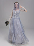 Women’s Gothic Corpse Bride Halloween Costume Dress | Lace Maxi Gown VexonGear