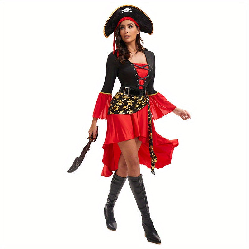 Pirate Costume Dress | Asymmetric Hem With Corset Detail VexonGear