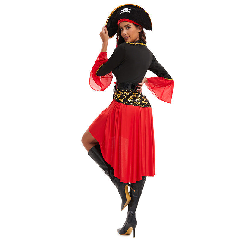 Pirate Costume Dress | Asymmetric Hem With Corset Detail VexonGear