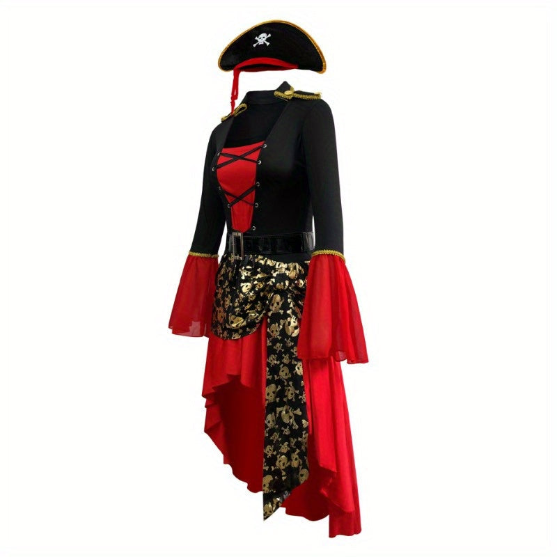 Pirate Costume Dress | Asymmetric Hem With Corset Detail VexonGear
