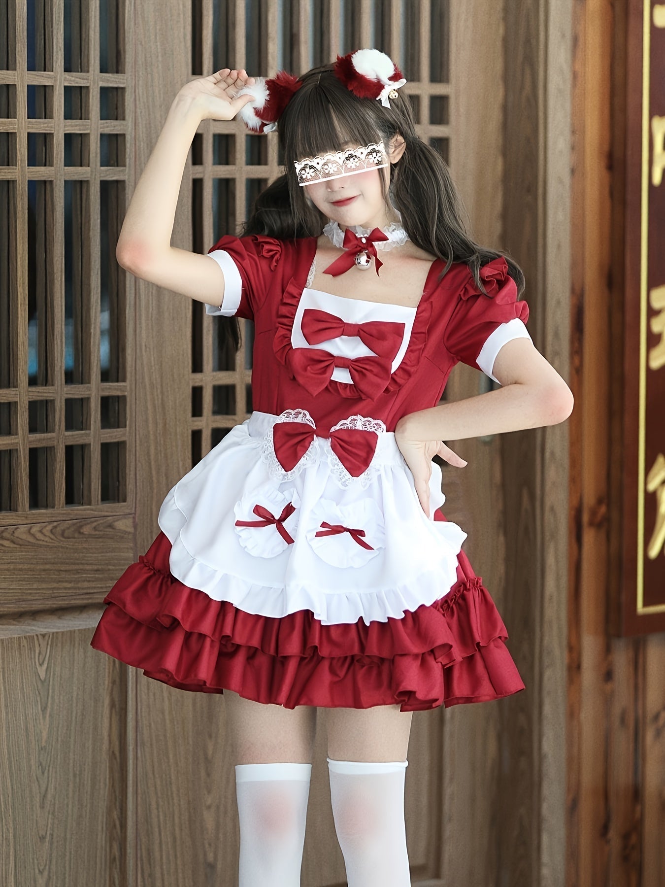 Women’s Plus Size Maid Halloween Costume Dress | Ruffle Mini Cosplay Outfit VexonGear