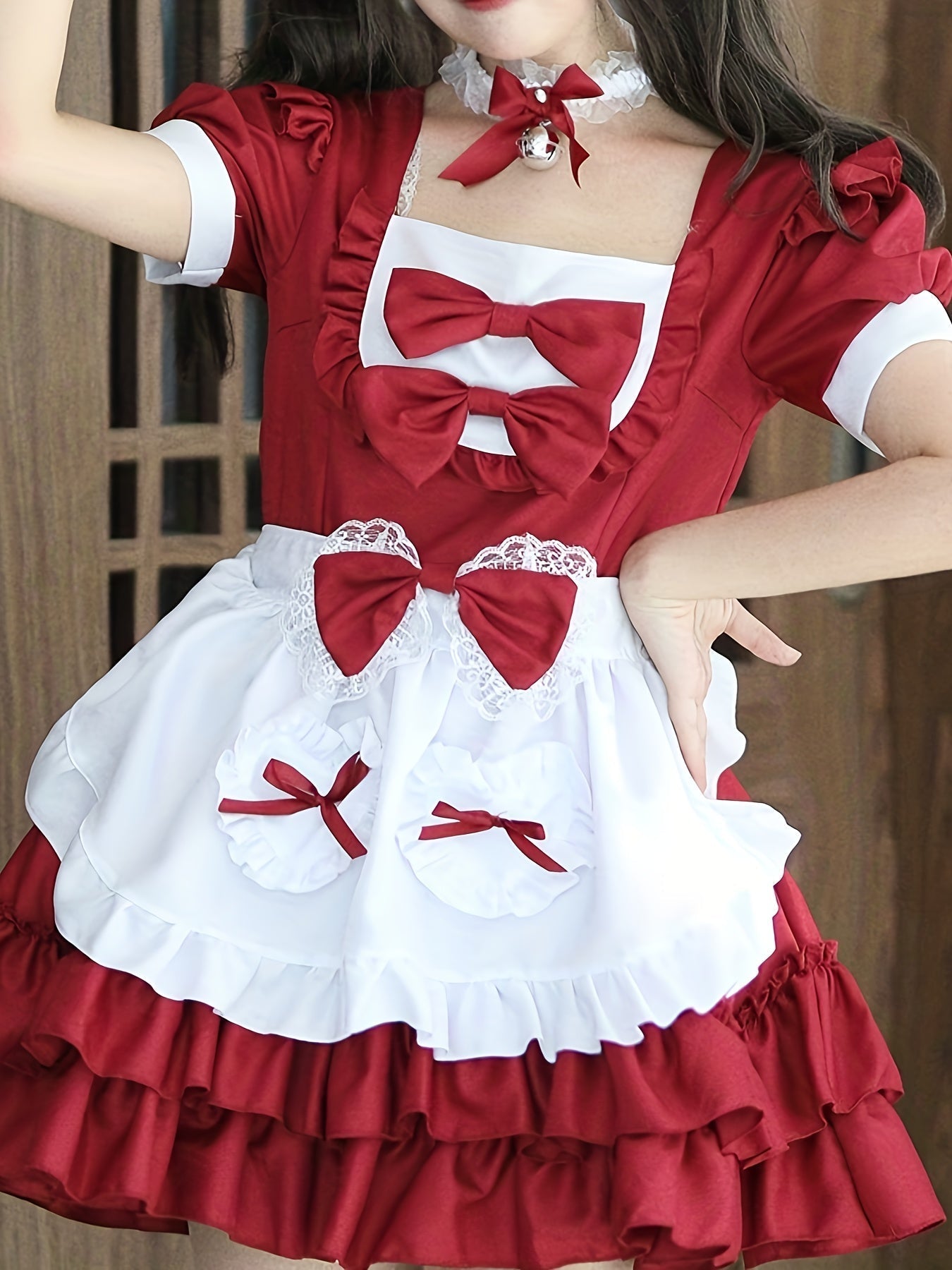 Women’s Plus Size Maid Halloween Costume Dress | Ruffle Mini Cosplay Outfit VexonGear