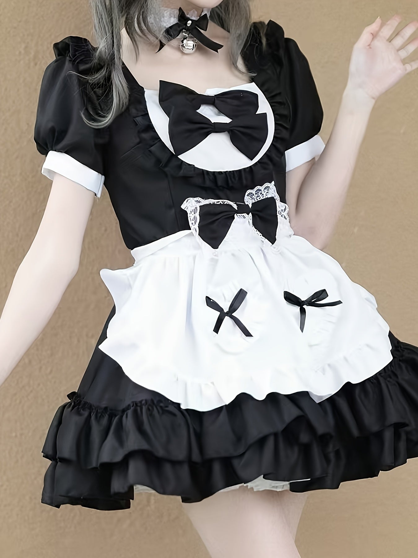 Women’s Plus Size Maid Halloween Costume Dress | Ruffle Mini Cosplay Outfit VexonGear
