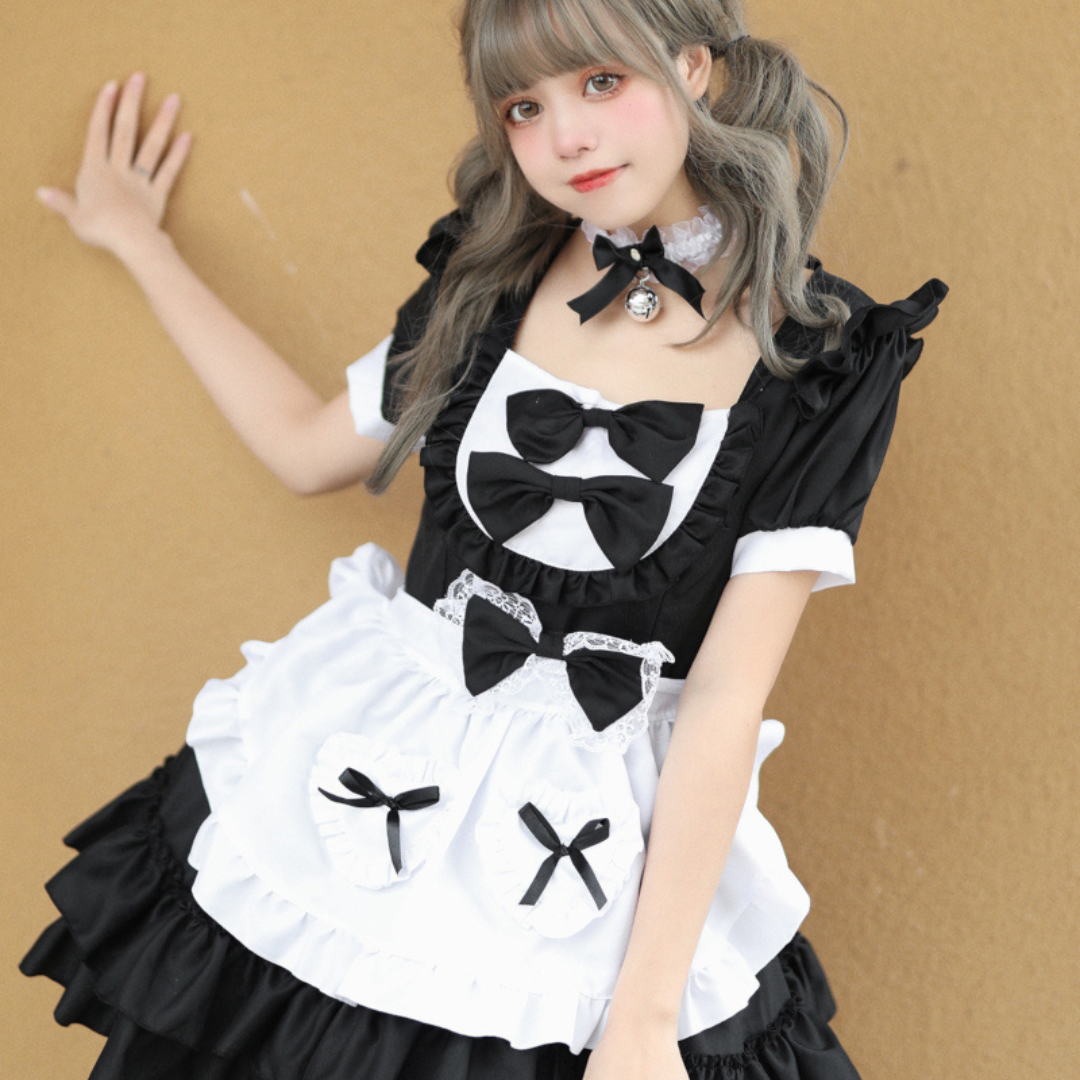Women’s Plus Size Maid Halloween Costume Dress | Ruffle Mini Cosplay Outfit VexonGear