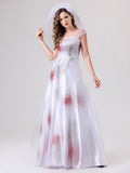Women’s Spooky Corpse Bride Halloween Costume Dress | Bloody Maxi Gown VexonGear