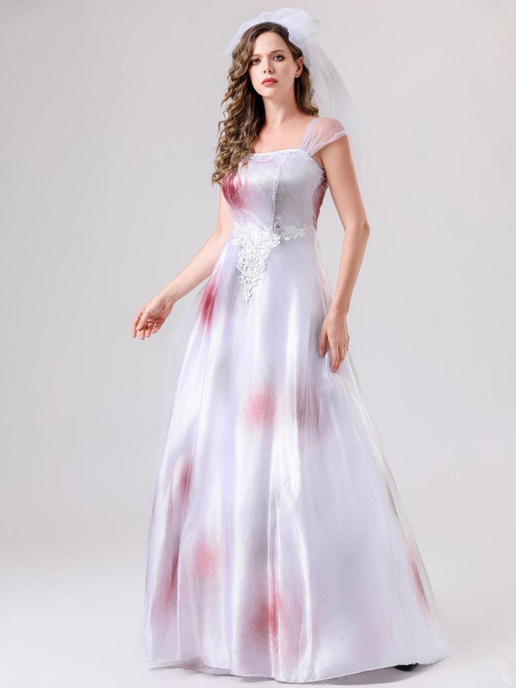 Women’s Spooky Corpse Bride Halloween Costume Dress | Bloody Maxi Gown VexonGear