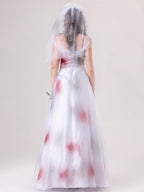 Women’s Spooky Corpse Bride Halloween Costume Dress | Bloody Maxi Gown VexonGear