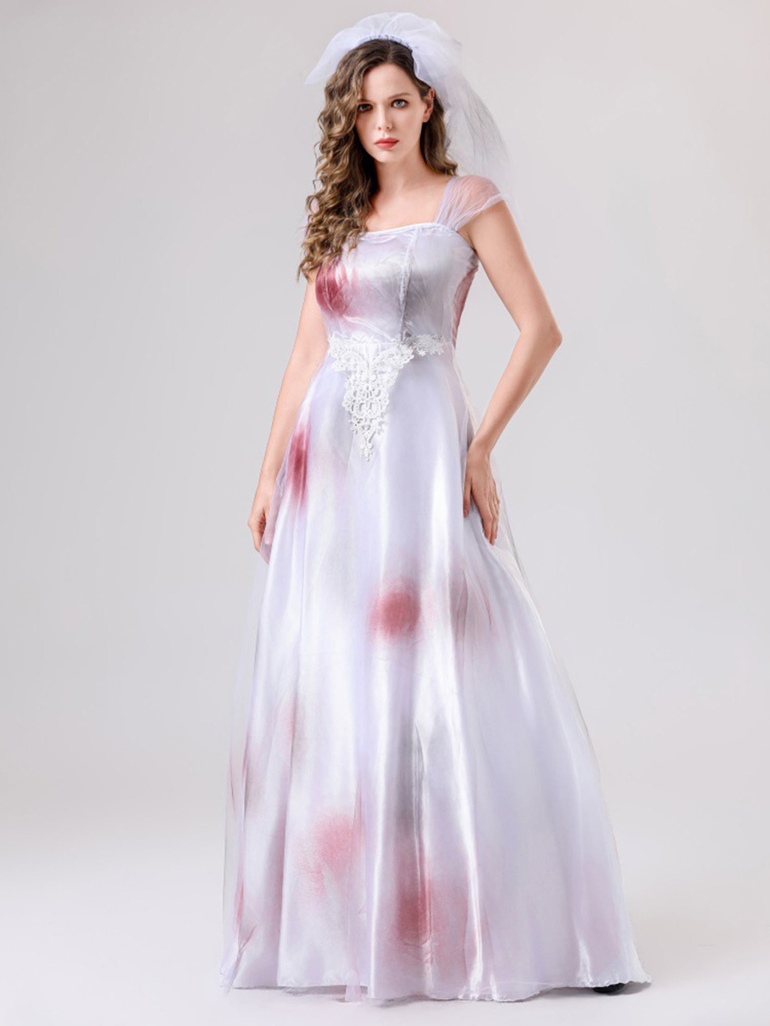 Women’s Spooky Corpse Bride Halloween Costume Dress | Bloody Maxi Gown VexonGear