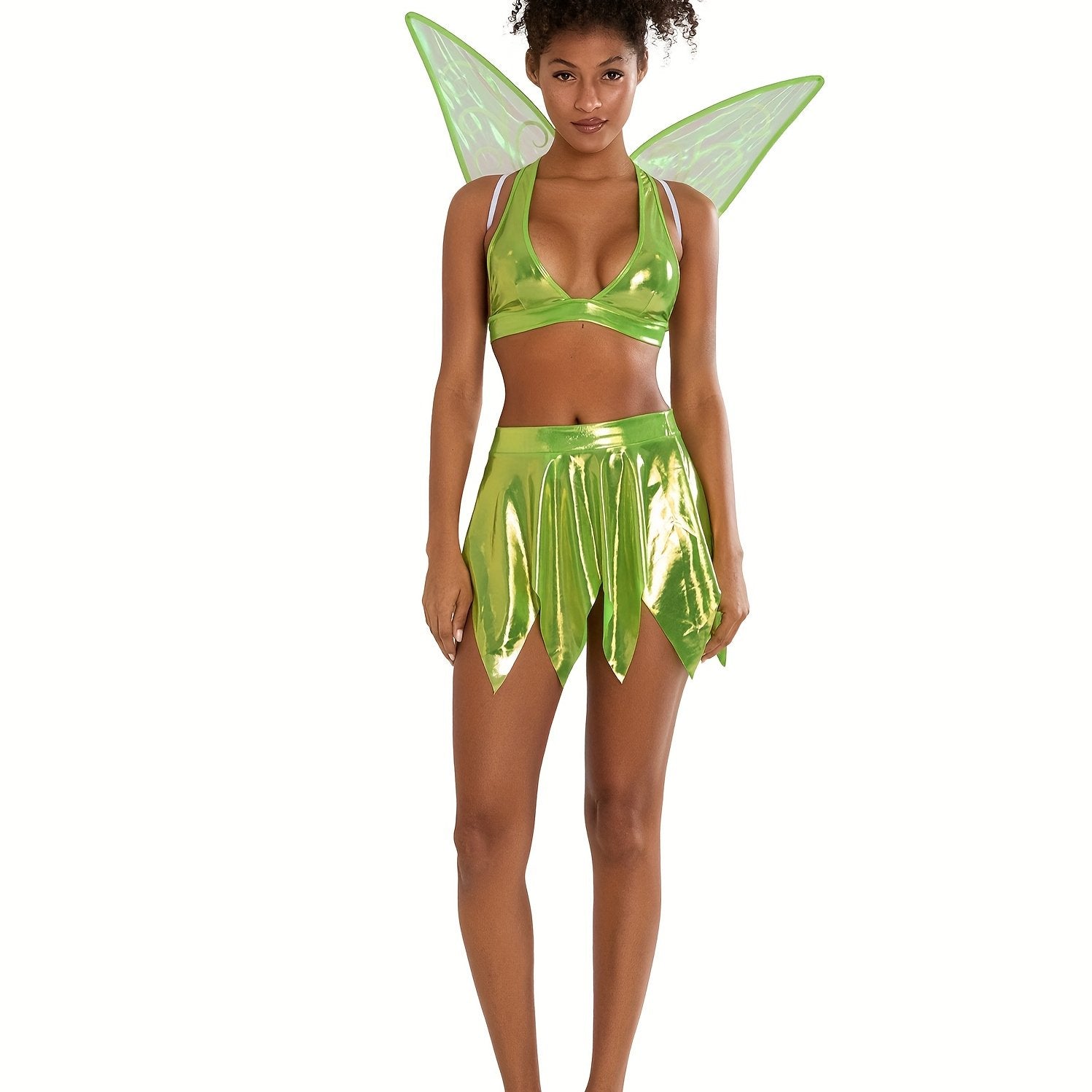 Women’s Two-Piece Fairy Halloween Costume Set | Halter Mini Outfit VexonGear