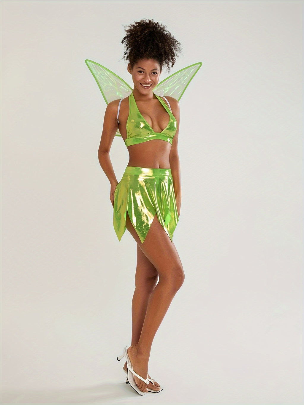 Women’s Two-Piece Fairy Halloween Costume Set | Halter Mini Outfit VexonGear