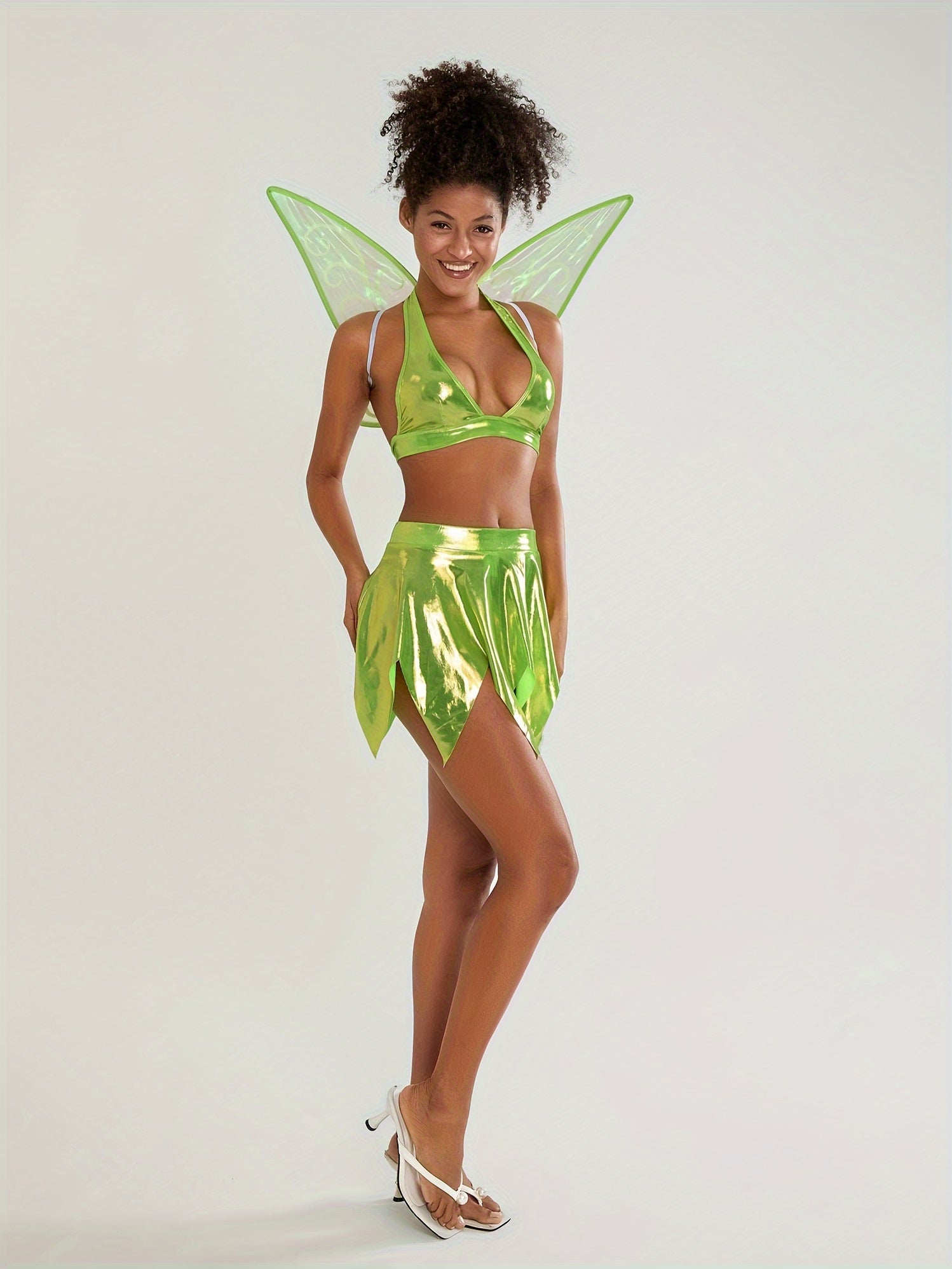 Women’s Two-Piece Fairy Halloween Costume Set | Halter Mini Outfit VexonGear