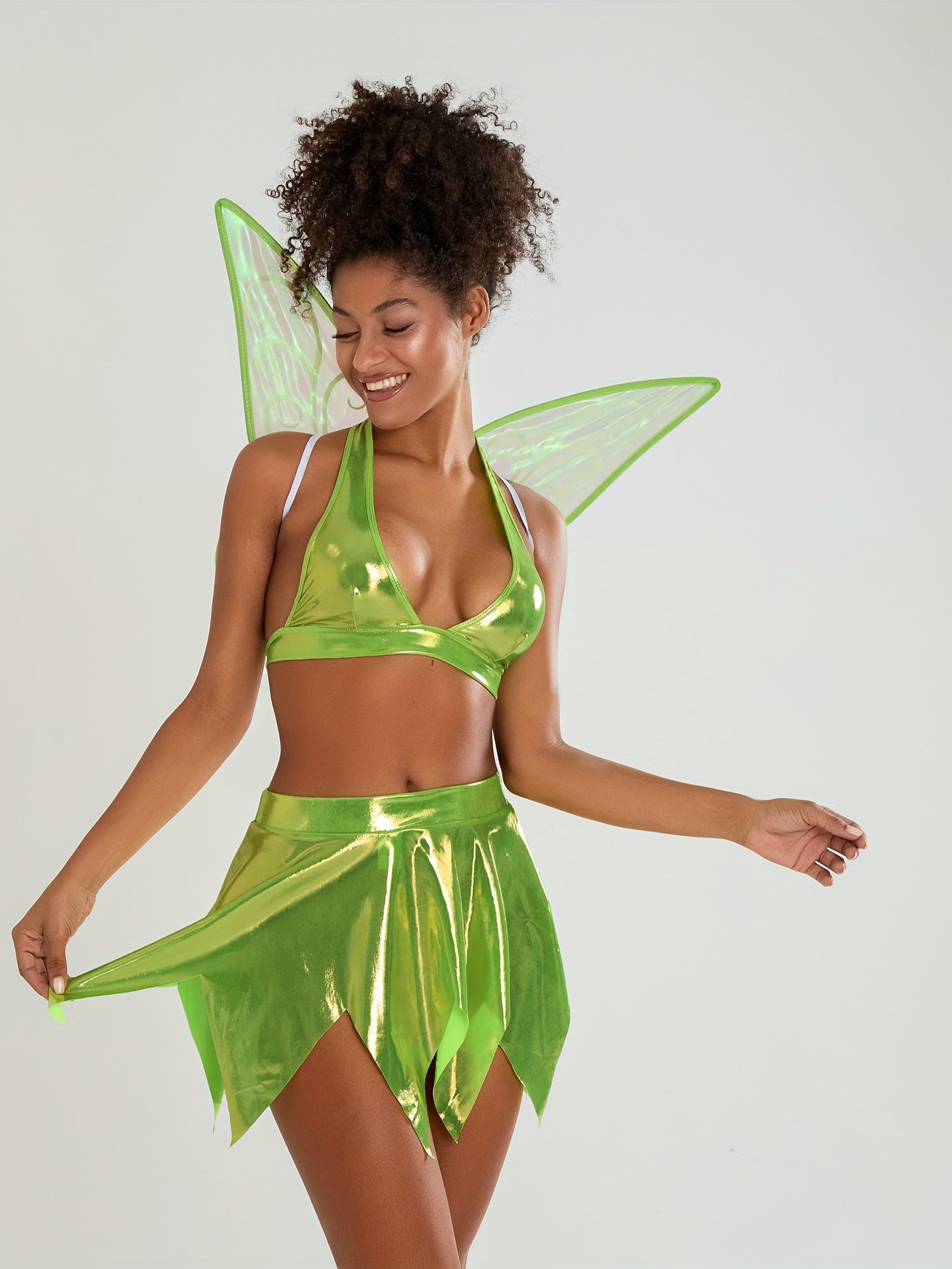 Women’s Two-Piece Fairy Halloween Costume Set | Halter Mini Outfit VexonGear