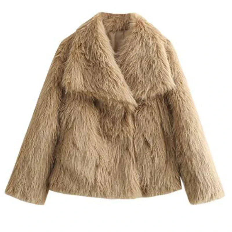 Plush Faux Fur Jacket | Soft Pink Winter Outerwear VexonGear