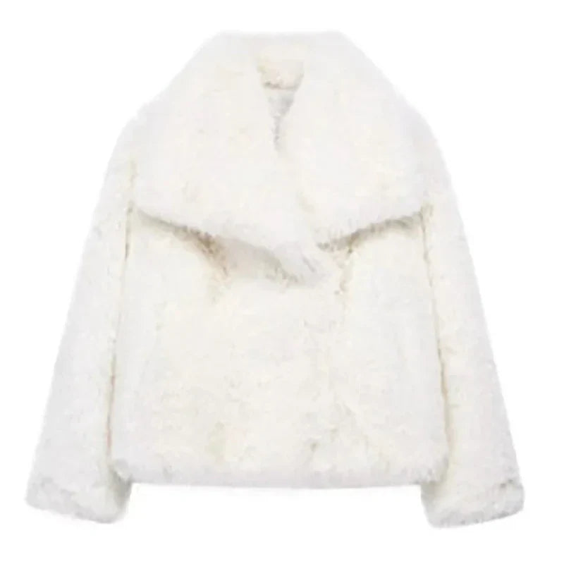 Plush Faux Fur Jacket | Soft Pink Winter Outerwear VexonGear