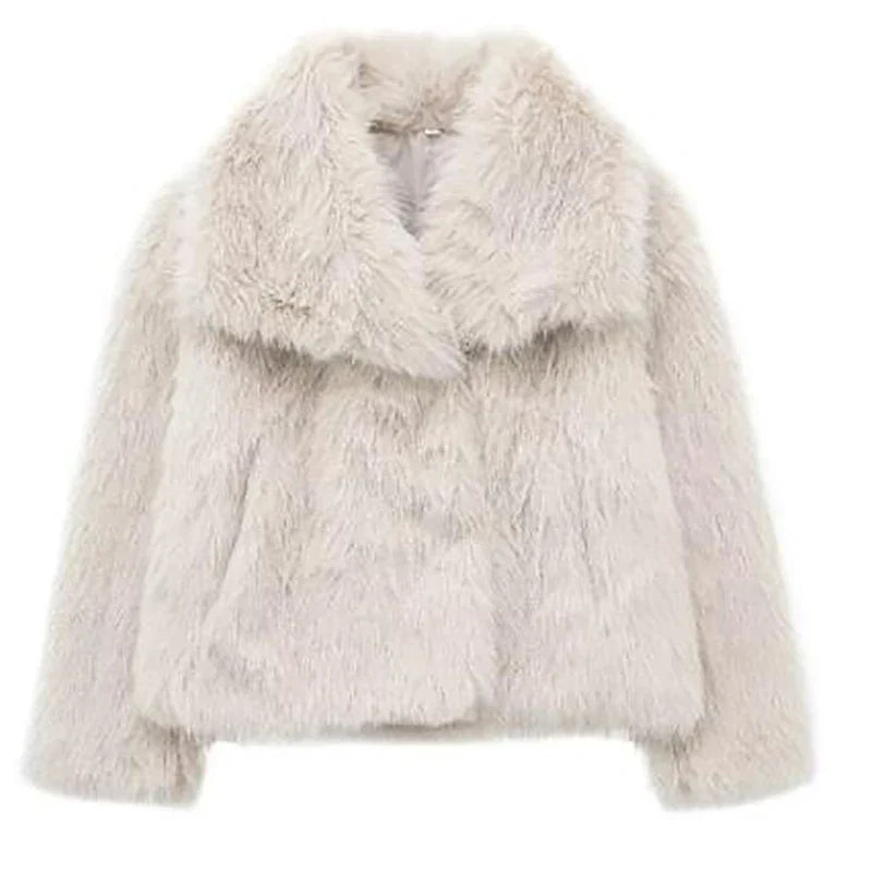 Plush Faux Fur Jacket | Soft Pink Winter Outerwear VexonGear