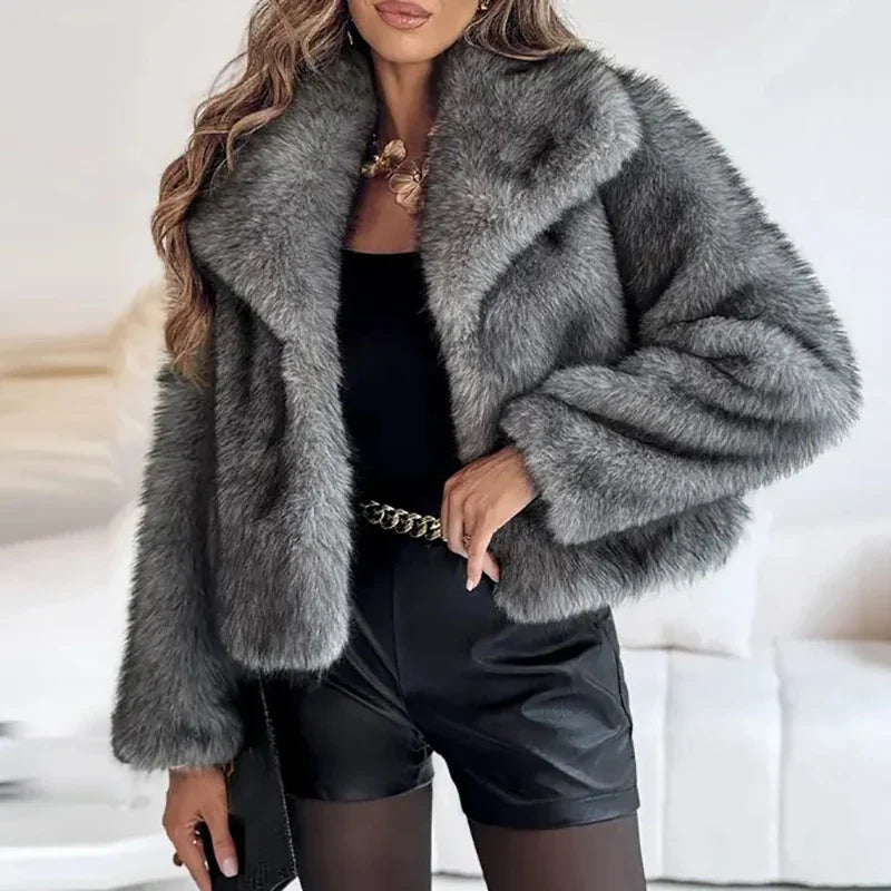 Plush Faux Fur Jacket | Soft Pink Winter Outerwear VexonGear