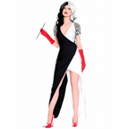 Villain Halloween Costume Dress | Asymmetrical Black White Design VexonGear