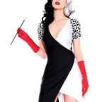 Villain Halloween Costume Dress | Asymmetrical Black White Design VexonGear