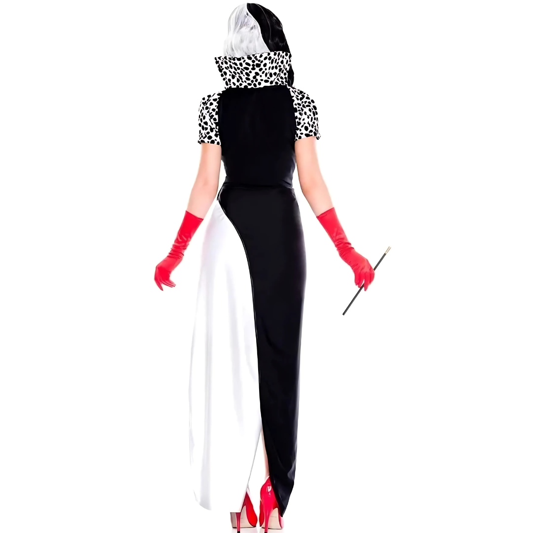 Villain Halloween Costume Dress | Asymmetrical Black White Design VexonGear