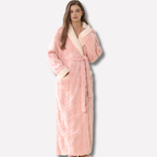 Women’s Robe Hooded Ankle Length Flannel Coral Fleece VexonGear