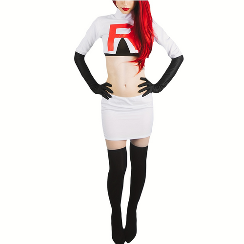 Anime Cosplay Costume | White Two-Piece Set with R Logo VexonGear