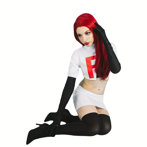 Anime Cosplay Costume | White Two-Piece Set with R Logo VexonGear