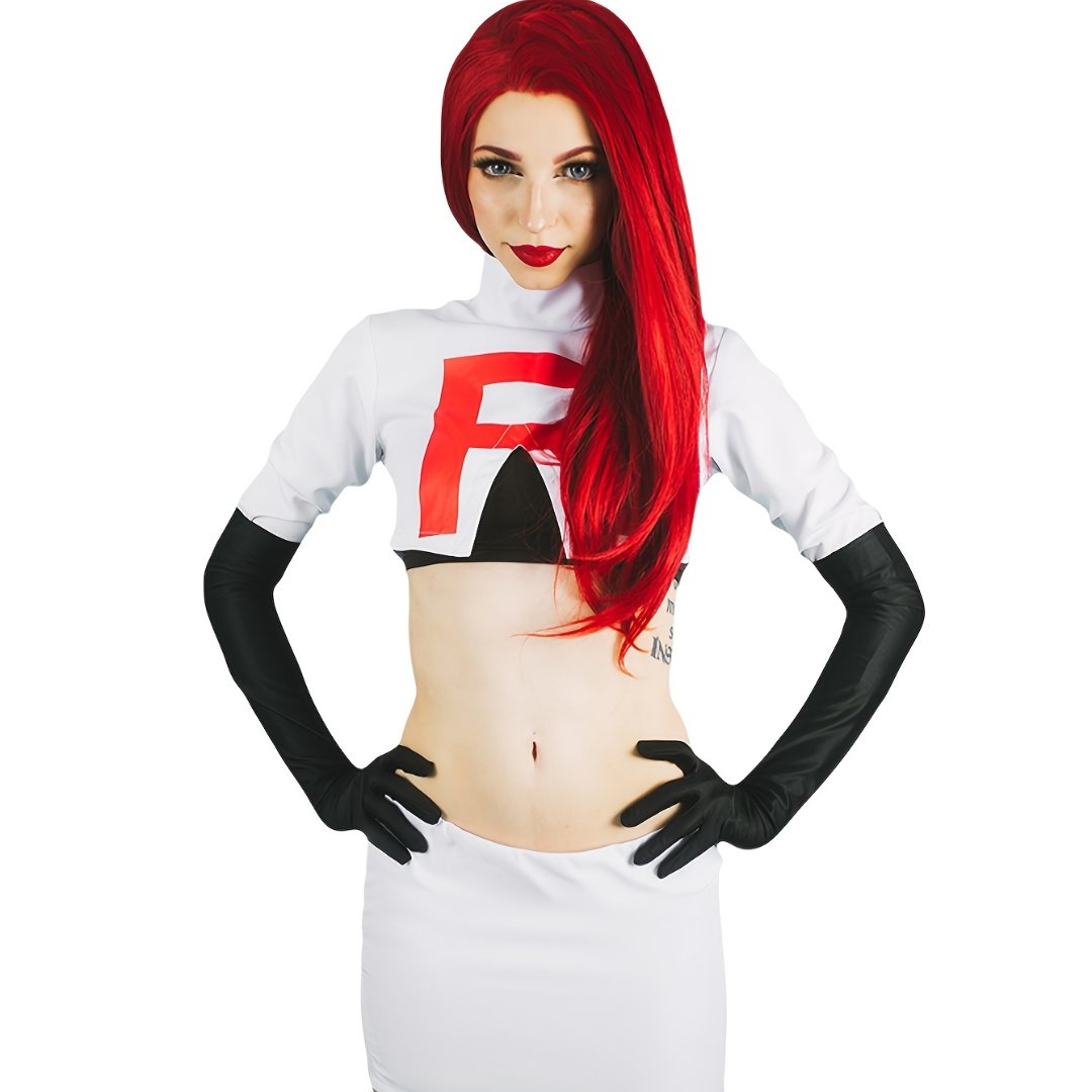 Anime Cosplay Costume | White Two-Piece Set with R Logo VexonGear